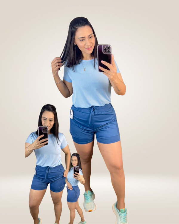 SHORT DUPLO BOLSOS - AZUL JEANS