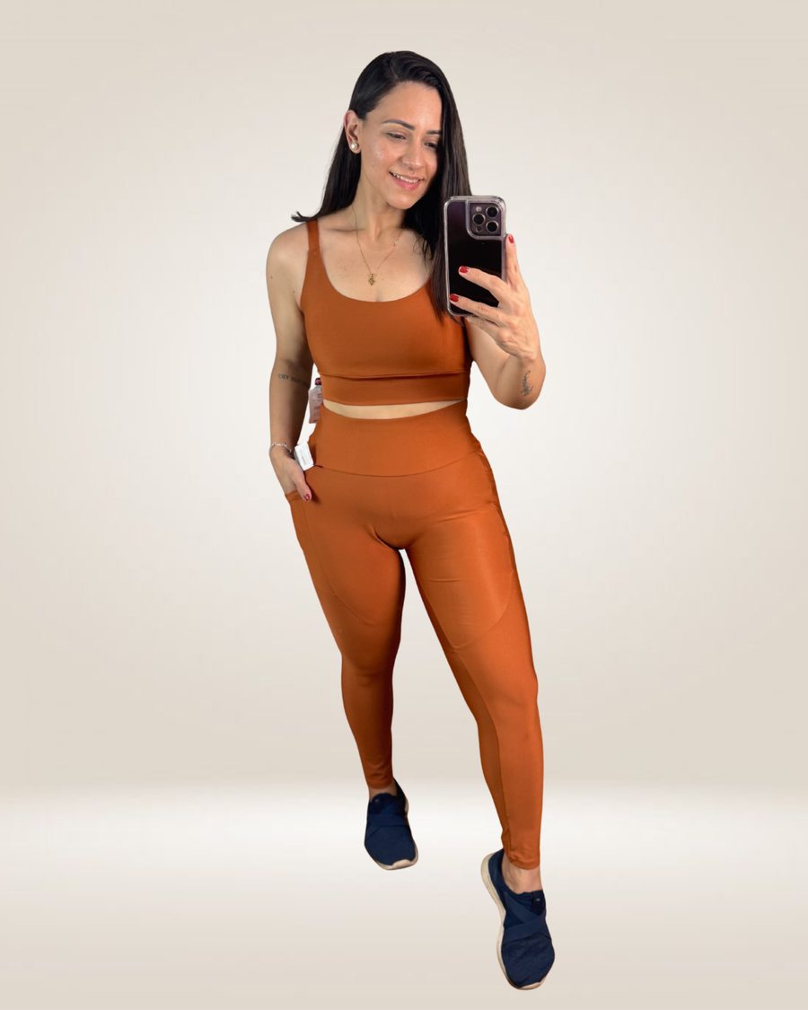 CONJUNTO LEGGING BOLSOS - TERRA COTA