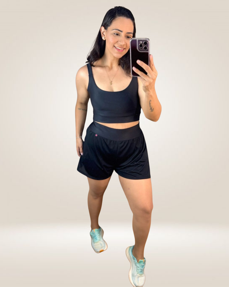 CONJUNTO SHORT DUPLO UP - PRETO
