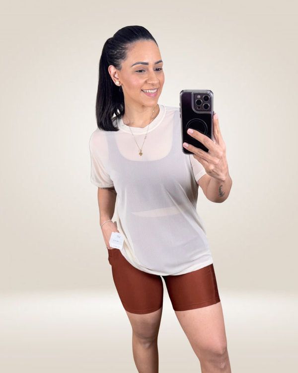 BLUSÃO DE TULE - CREME