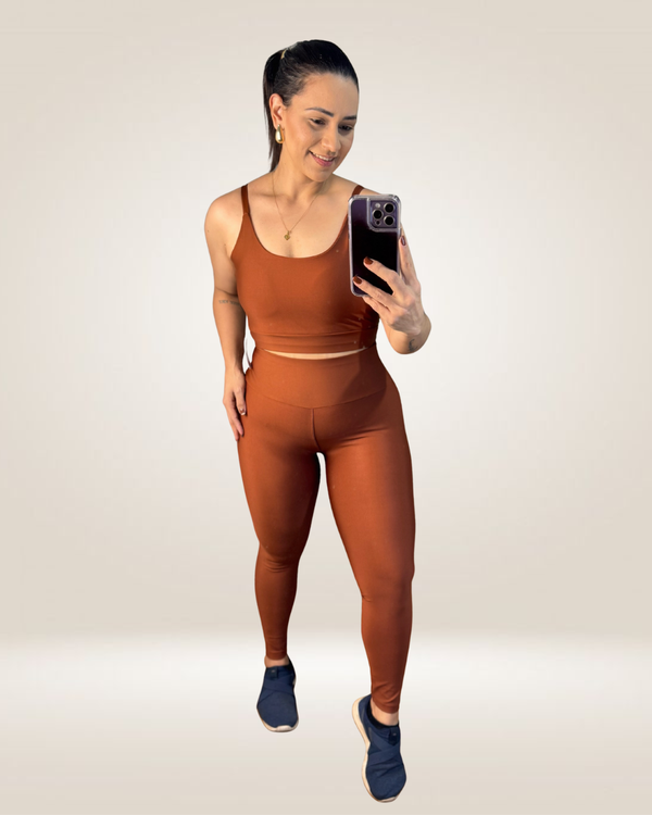 CONJUNTO LEGGING UP - MARROM