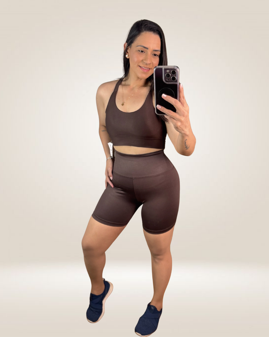 CONJUNTO SHORT CONF - CAFÉ