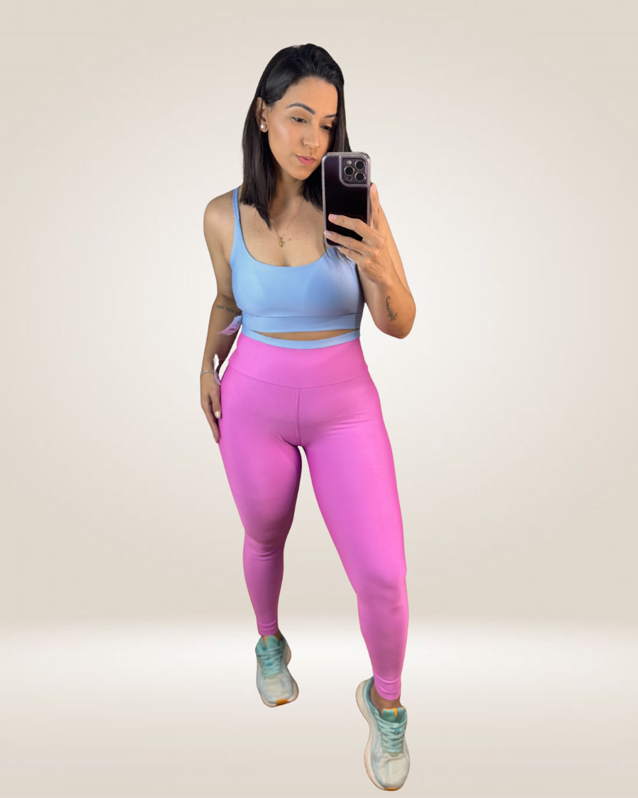 CONJUNTO LEGGING UP BICOLOR - ROSA BB / AZUL BB