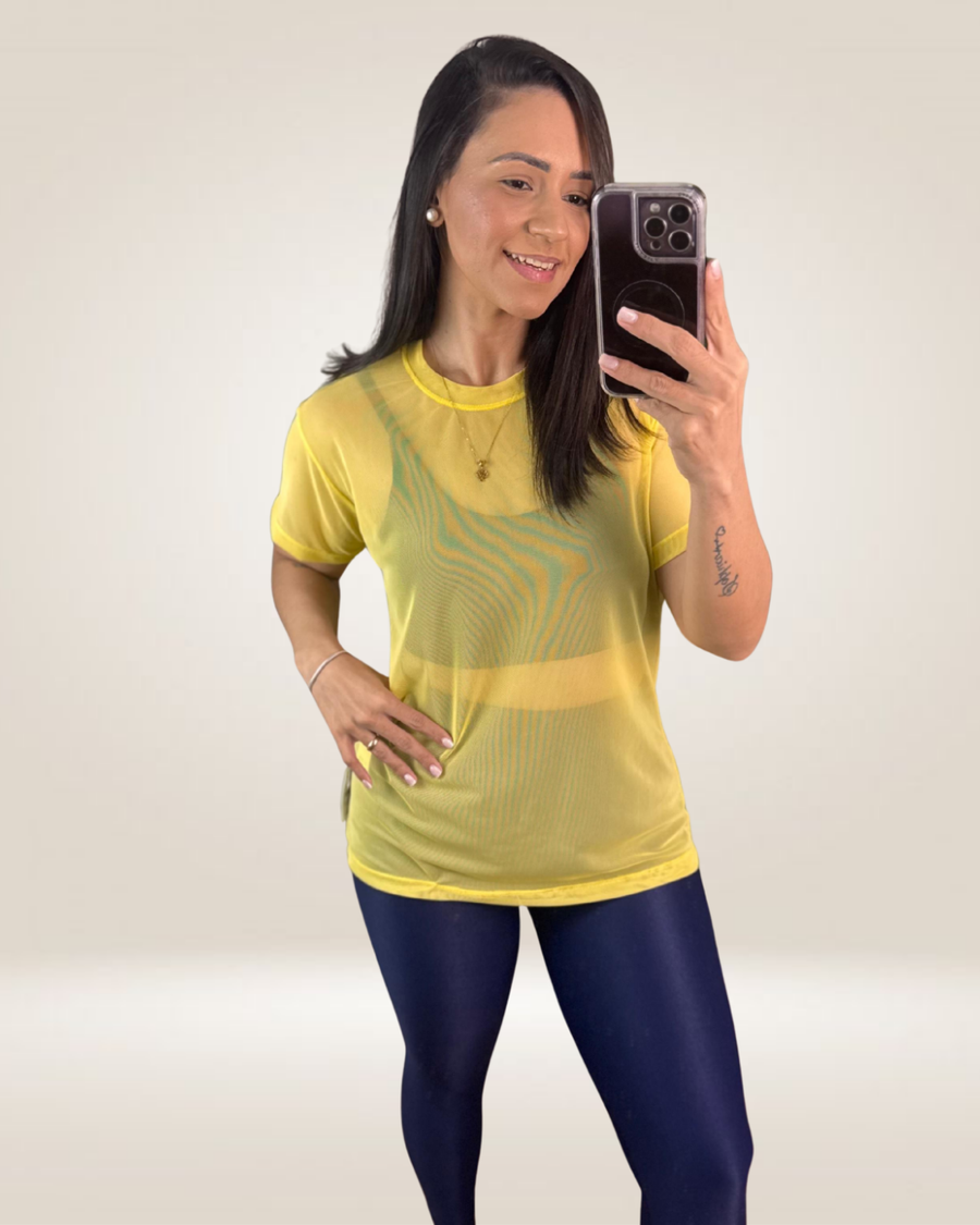 BLUSÃO DE TULE - AMARELO