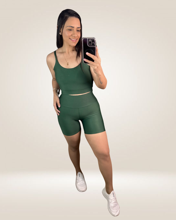 CONJUNTO SHORT UP - VERDE MILITAR