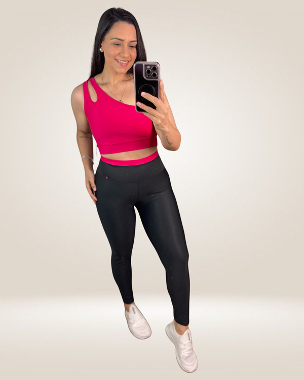 CONJUNTO LEGGING GOTA - PRETO/PINK